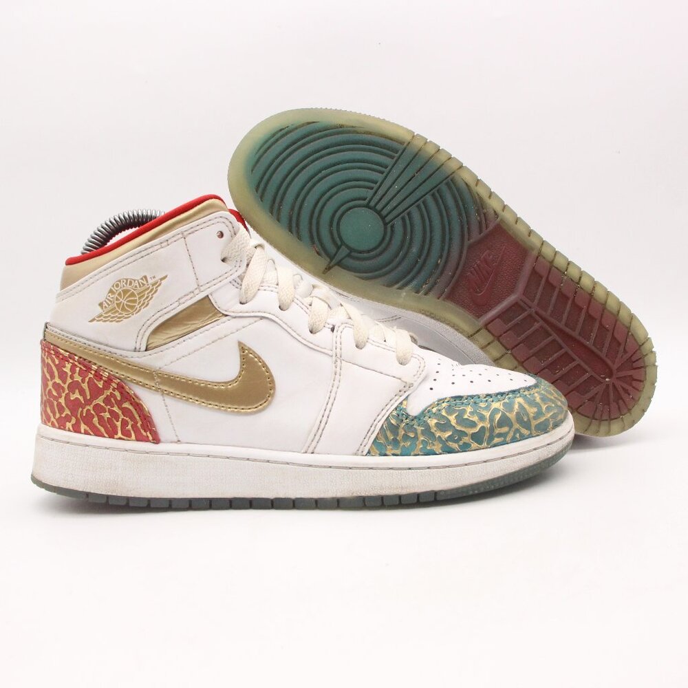 Nik Air Jordan 1 Mid School NC To Chicago Youth 5 Women’s 6.5 FB2212-100 Sneaker